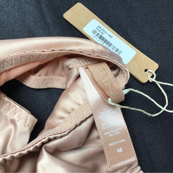 Skims NWT Nude Pink Colored Satin Scoop Neck Bra Size 4X - Picture 3 of 6